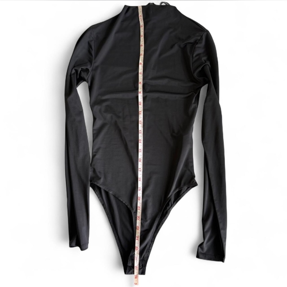 Zara Black Silky High Neck Long Sleeve Bodysuit - Size S - Picture 4 of 5